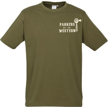 Load image into Gallery viewer, Parkers Western Army Green Logo T-Shirt