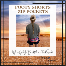 Load image into Gallery viewer, WE’VE GOT YOUR BACK, MATE”- Footy Shorts with Zip Pockets
