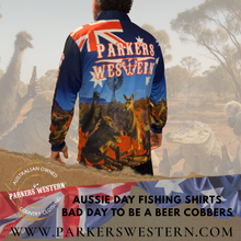 Load image into Gallery viewer, Fishing Shirt Bad Day To Be A Beer Cobbers Footy Shorts
