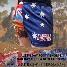 Load image into Gallery viewer, Bad Day To Be A Beer Cobbers Footy Shorts
