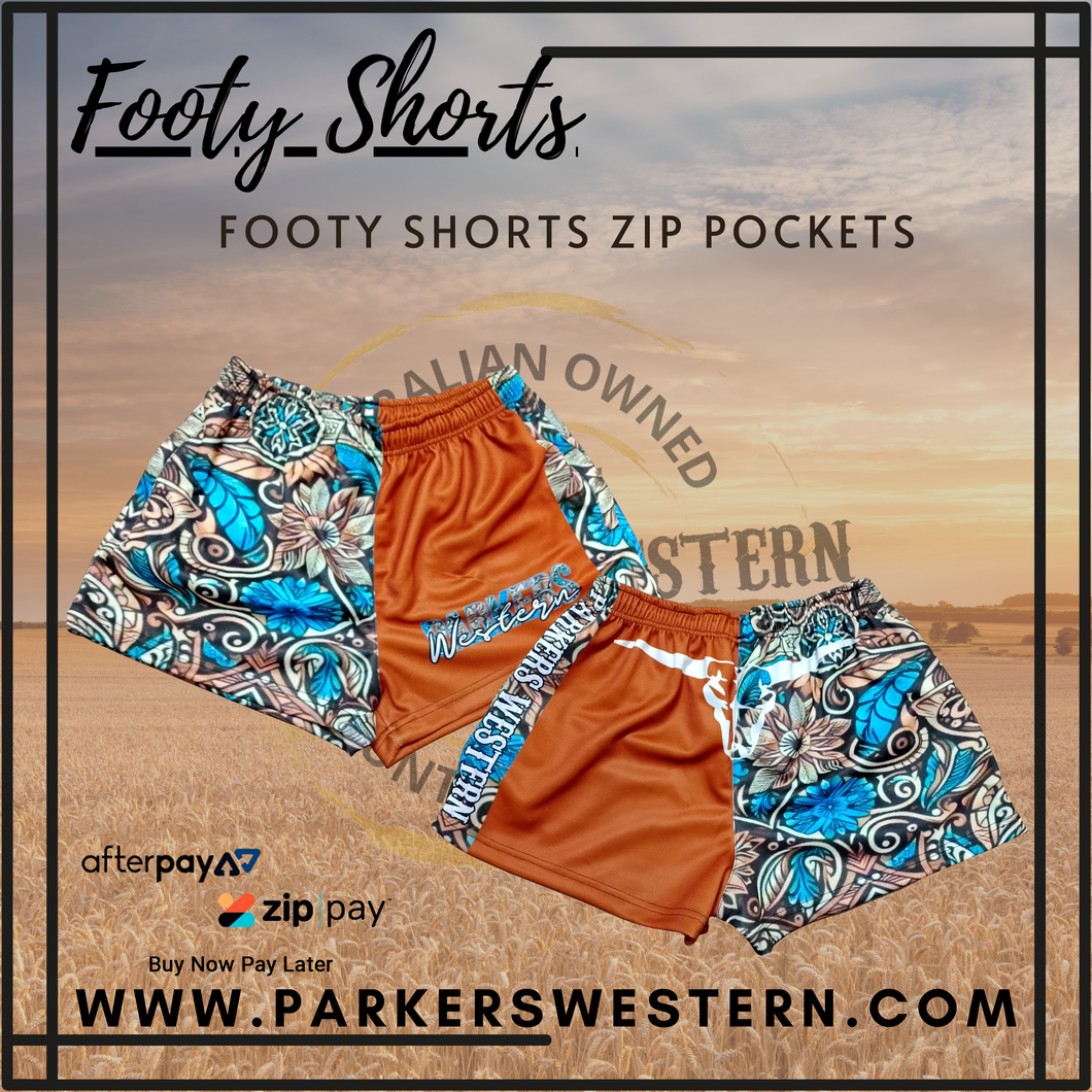 Bush Bloomers Footy Shorts