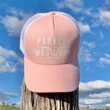 Load image into Gallery viewer, Baby Pink and White Longhorn Trucker Cap
