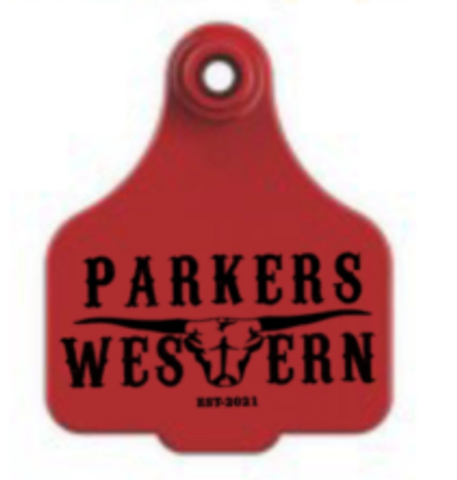 Red Parkers Western Cattle Tag