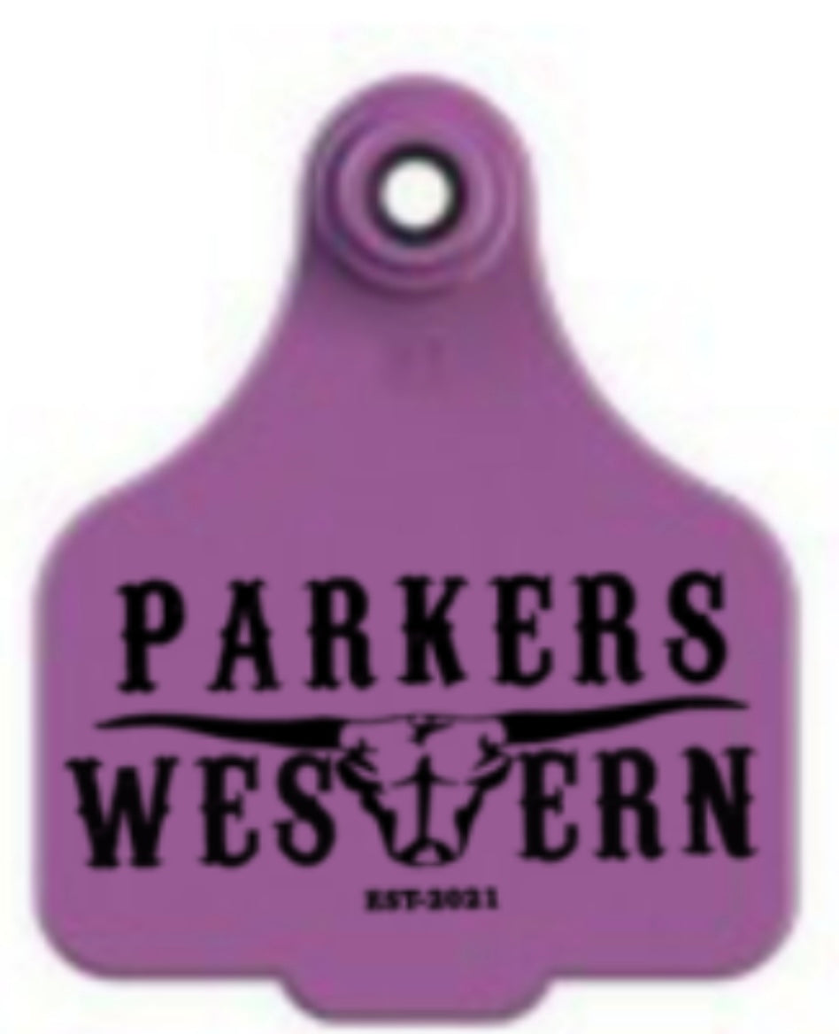 Purple Parkers Western Cattle Tag