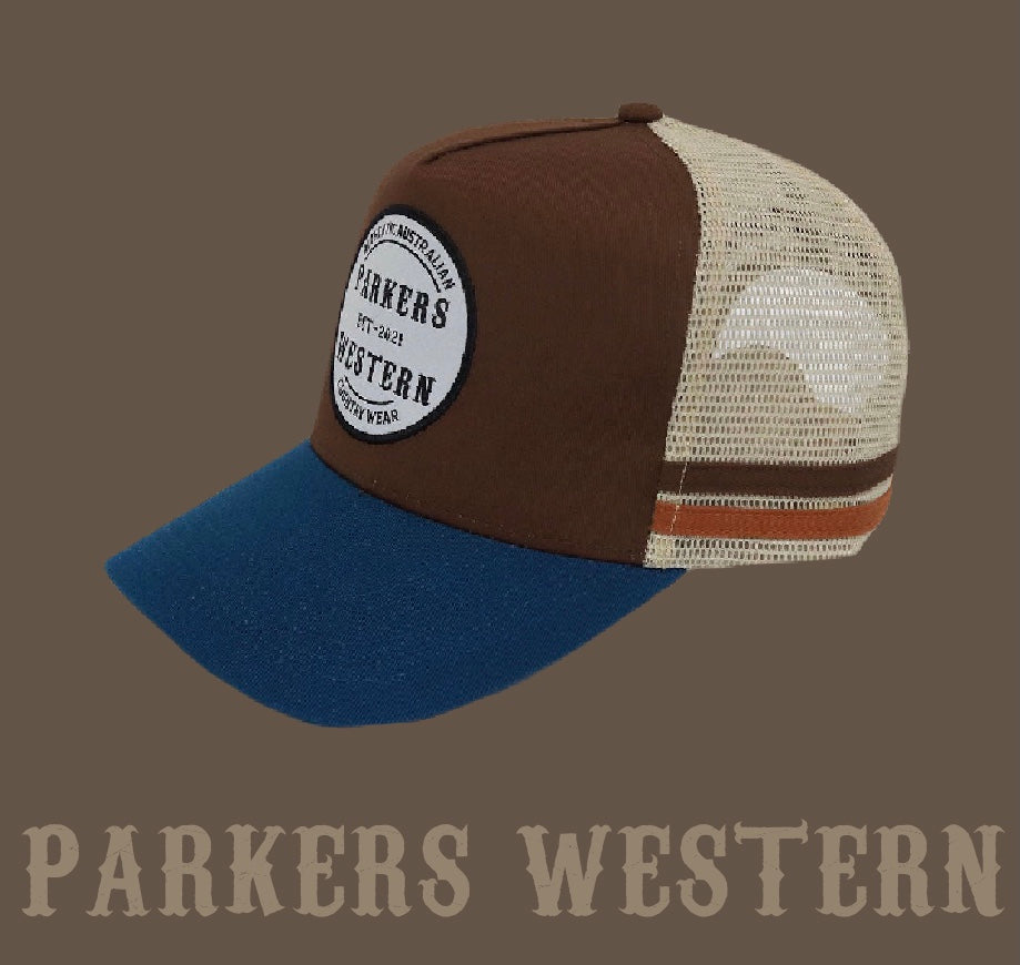 Parkers Western Brown Trucker Logo Cap