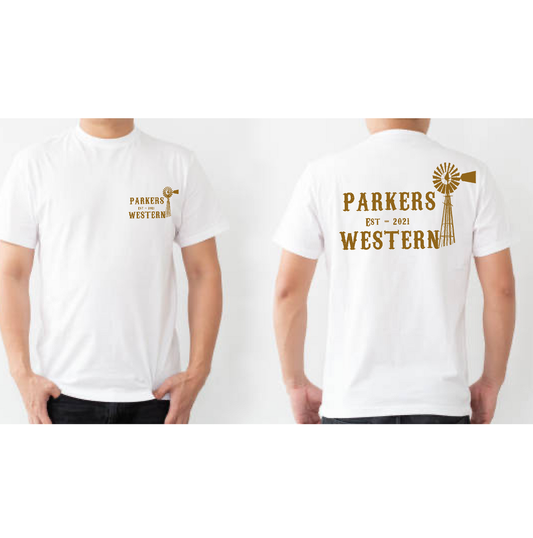 Parkers Western White Logo T-Shirt