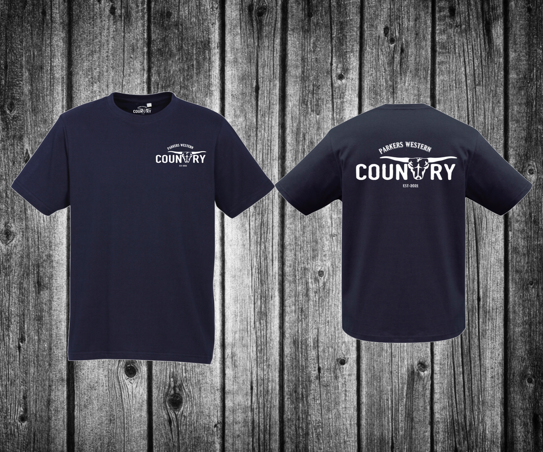 Parkers Western Navy Country  Logo T-Shirt